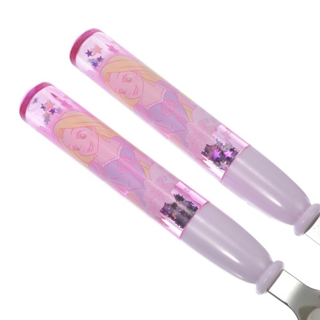 Disney Store - Rapunzel & Pascal Löffel-Gabel Neon-Logo - Kinderbesteck Japan Disney Store