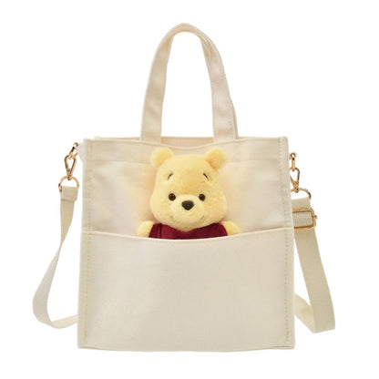 Winnie the Pooh 2-Wege Einkauftasche mit Plüschtier Japan Disney Store