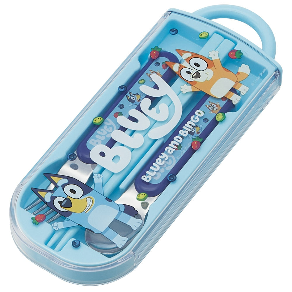 Bluey Kinder Besteck-Set – Stäbchen, Löffel & Gabel im Etui – Japanische Bento-Kinder-Cutlery, spülmaschinengeeignet