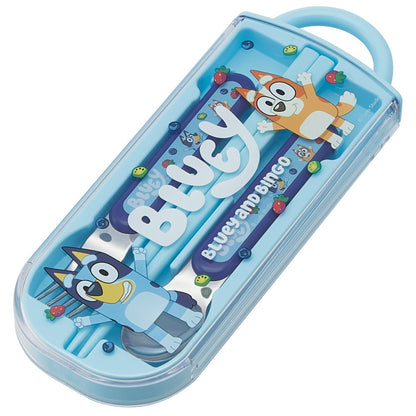 Bluey Kinder Besteck-Set – Stäbchen, Löffel & Gabel im Etui – Japanische Bento-Kinder-Cutlery, spülmaschinengeeignet