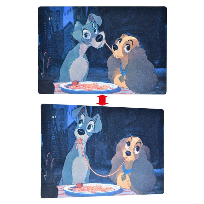 Lady und Tramp Meatball Spaghetti Lenticular - Postkarte Japan Disney Store