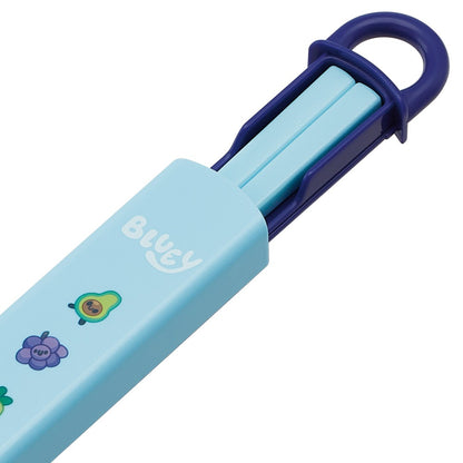 Bluey Kinder Essstäbchen Set mit Etui – Spülmaschinengeeignetes Bento-Kinderbesteck