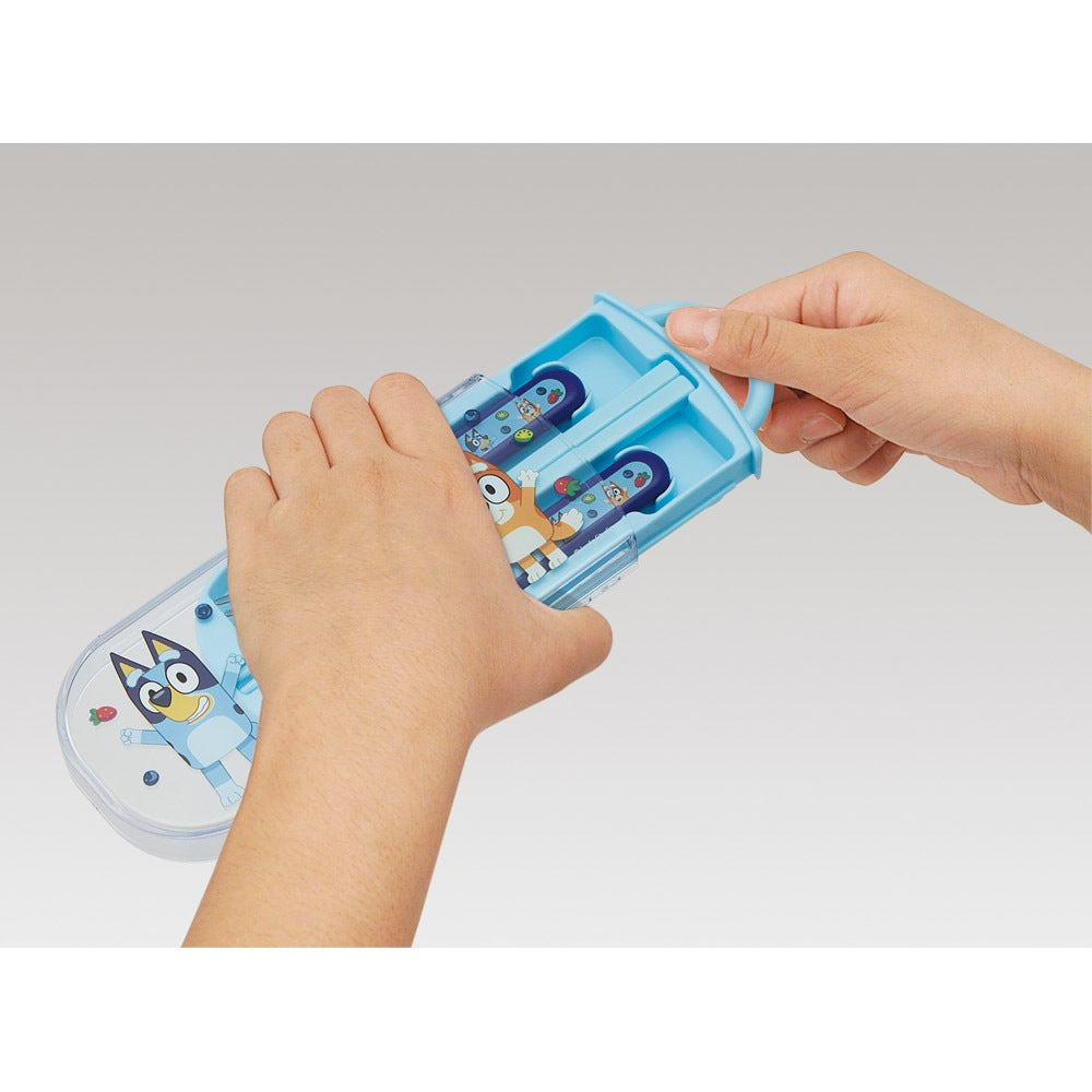 Bluey Kinder Besteck-Set – Stäbchen, Löffel & Gabel im Etui – Japanische Bento-Kinder-Cutlery, spülmaschinengeeignet
