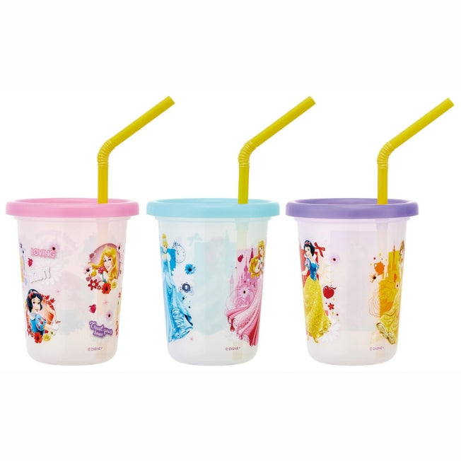 Prinzessin Trinkbecher mit Strohhalm [230ml] 3er Set Japan Disney Store