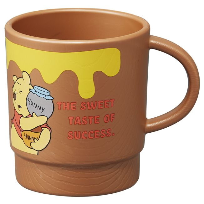 Disney Store - Holzoptik Stapelbecher mit lustigem Winnie the Pooh Gesicht - Geschirr Japan Disney Store