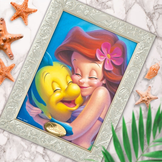 Disney Store The Little Mermaid Ariel &amp; Flounder 108 Piece Puzzle Toy