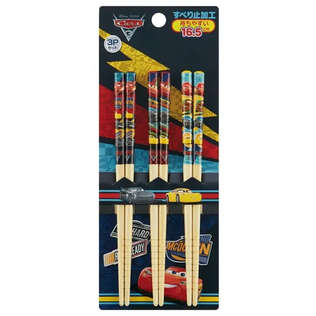 Cars 3/Crossroad Bambus Essstäbchen mit rutschfester Beschichtung 3er-Set [16,5cm] Japan Disney Store