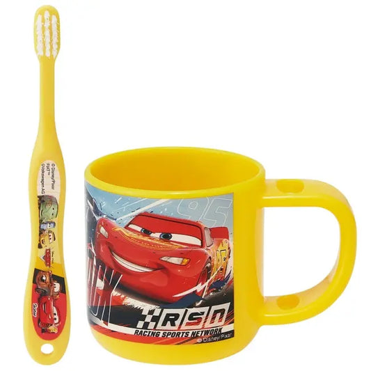 Cars Lighting McQueen Becher mit Ständer & Zahnbürstenset Japan Disney Store