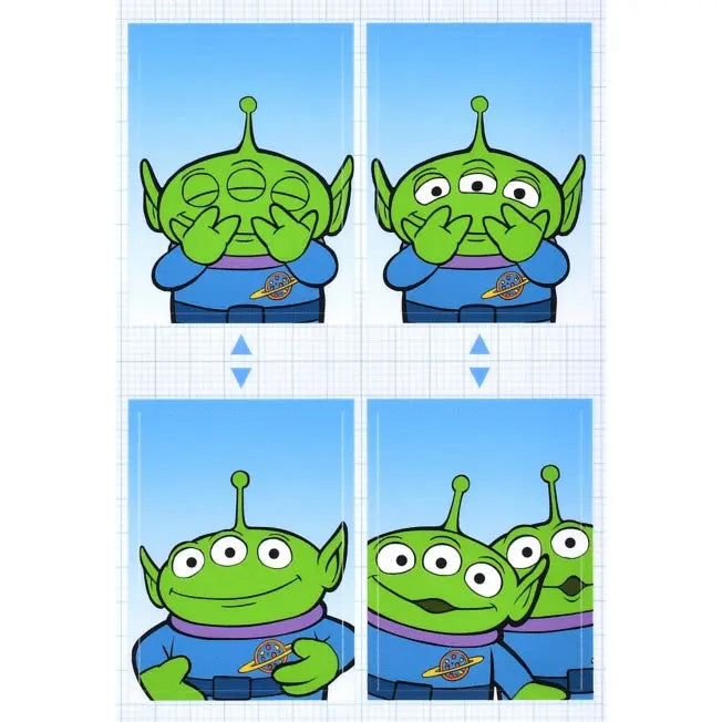 Little Green Men/Alien Fotoaufkleber Japan Disney Store