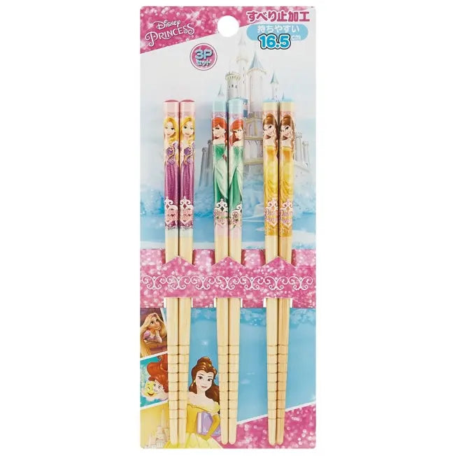 Princess Essstäbchen Bambus mit rutschfester Beschichtung 3er-Set [16,5 cm] Japan Disney Store