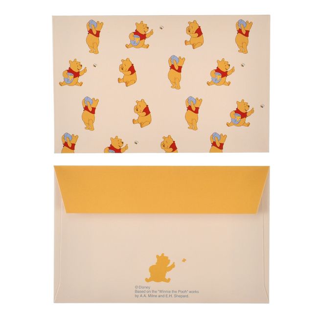 Winnie the Pooh Nachrichtenkarte und Umschlag Set Mini Japan Disney Store