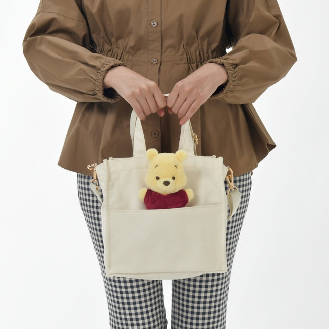 Winnie the Pooh 2-Wege Einkauftasche mit Plüschtier Japan Disney Store
