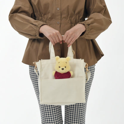 Winnie the Pooh 2-Wege Einkauftasche mit Plüschtier Japan Disney Store