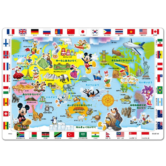 Mickey & Friends Meisterhaftes Kinderpuzzle 60 Teile "Spiel mit Mickey Mouse und der Weltkarte!"
