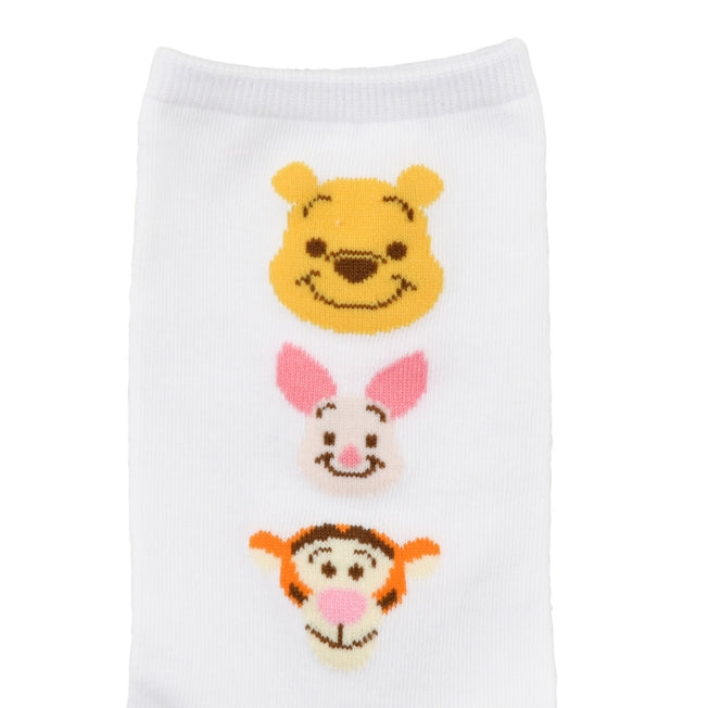 Puuh, Ferkel, Tigger Socken Triple Face Weiß Japan Disney Store