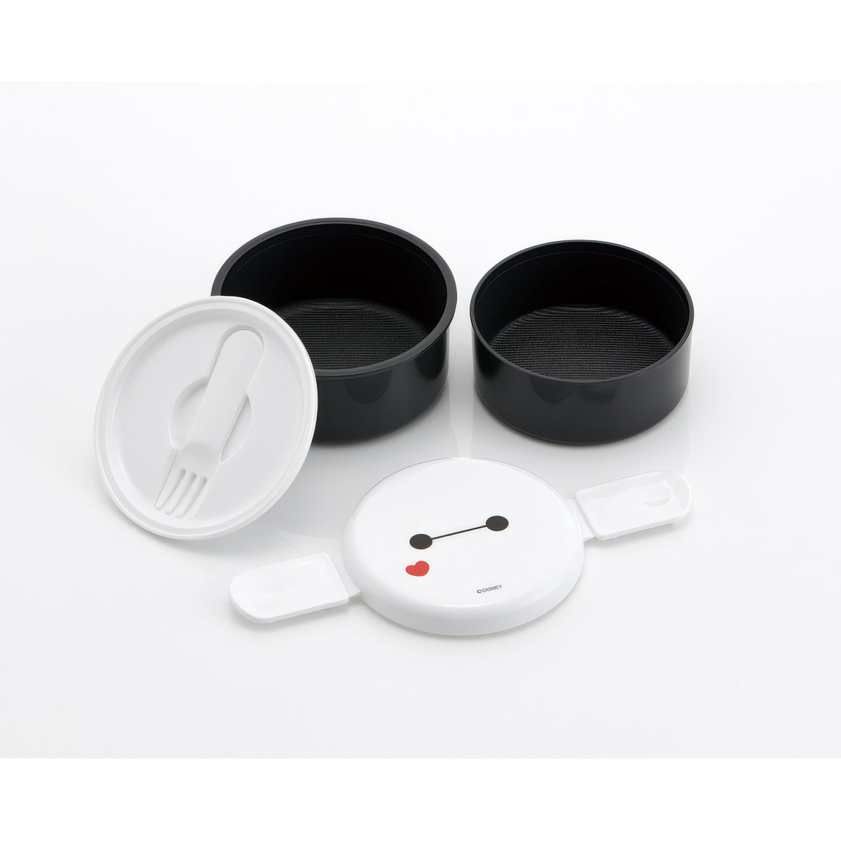 Baymax Runde Lunchbox 2 Etagen 500 ml mit Gabel – Produktbild