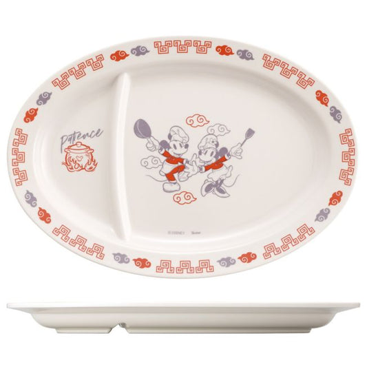 Disney Store - Melamin-Gyoza-Teller Mickey Mouse & Minnie Mouse / MCH3_695131 / Skater - Geschirrplatte Japan Disney Store