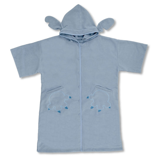 Stitch Poncho-förmiges Badetuch mit Handstickerei Blau