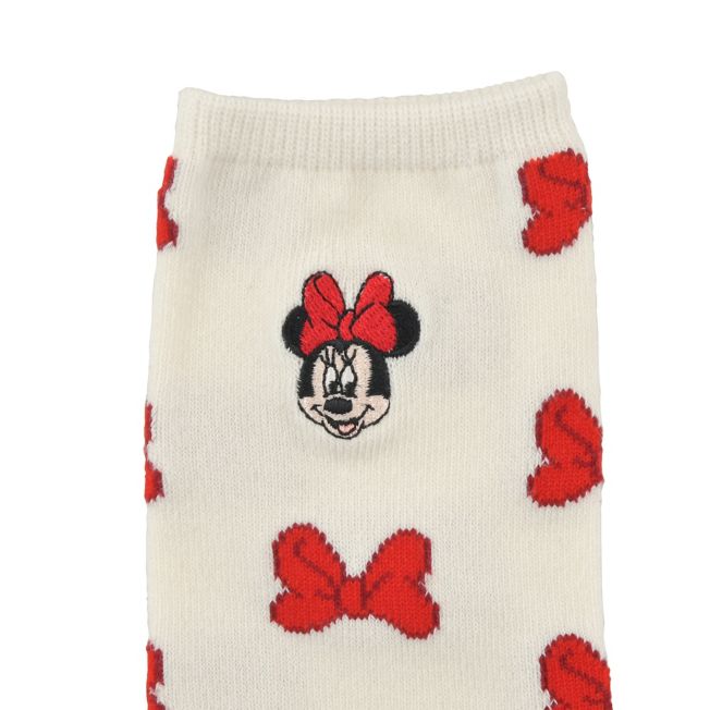 Minnie Socken mit Schleifenmuster und Gesichtsstickerei Japan Disney Store