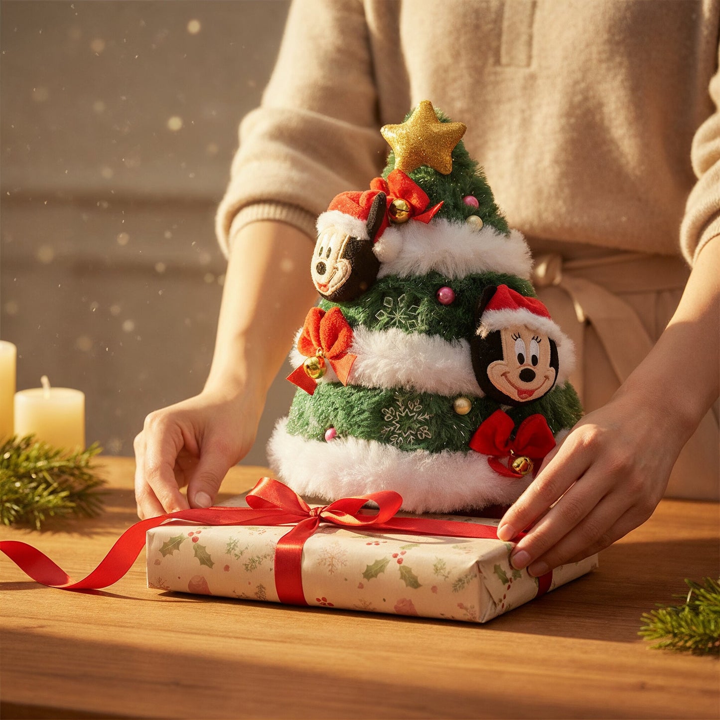 Mickey &amp; Minnie Tree Plush Christmas