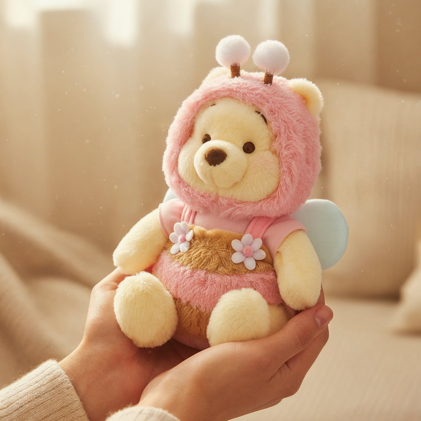 Winnie the Pooh Plush Toy (M) Pink Honey Day