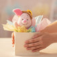 Piglet plush toy with straw hat
