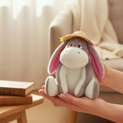 Eeyore with straw hat - soft toy - 23 cm