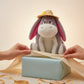 Eeyore with straw hat - soft toy - 23 cm
