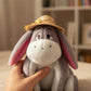 Eeyore with straw hat - soft toy - 23 cm