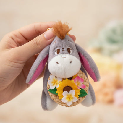 Eeyore Plush Keychain with Straw Hat