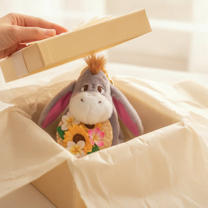 Eeyore Plush Keychain with Straw Hat