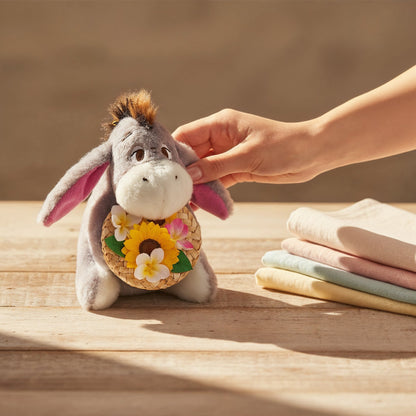 Eeyore Plush Keychain with Straw Hat