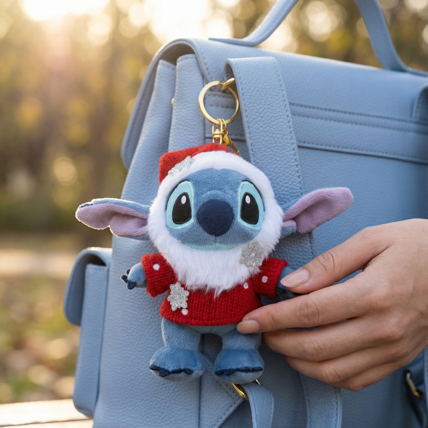 Stitch Plush Keychain Disney Christmas