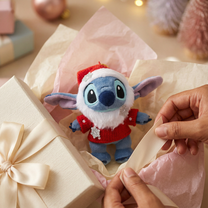Stitch Plush Keychain Disney Christmas