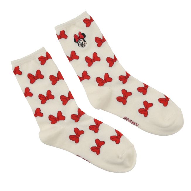 Minnie Socken mit Schleifenmuster und Gesichtsstickerei Japan Disney Store