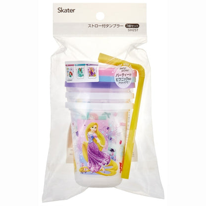 Prinzessin Trinkbecher mit Strohhalm [230ml] 3er Set Japan Disney Store