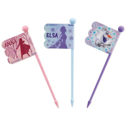 Die Eiskönigin Lunch-Picks 9er-Set mit Fähnchen, 7 cm – Produktbild