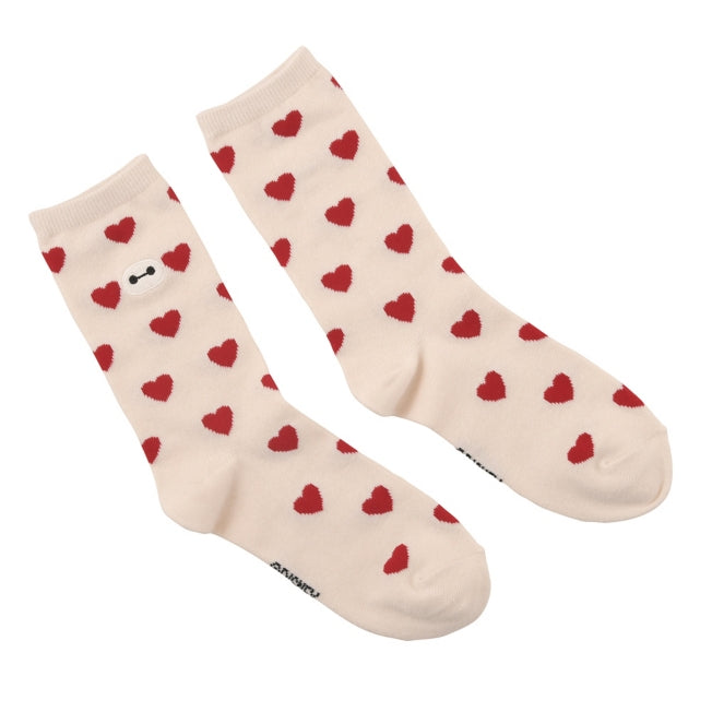Baymax Herzmuster Socken mit Gesichtsstickerei Japan Disney Store