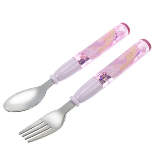 Disney Store - Rapunzel & Pascal Löffel-Gabel Neon-Logo - Kinderbesteck Japan Disney Store