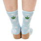 Little Green Men/Alien Wolkenmuster Gesicht bestickte Socken Japan Disney Store