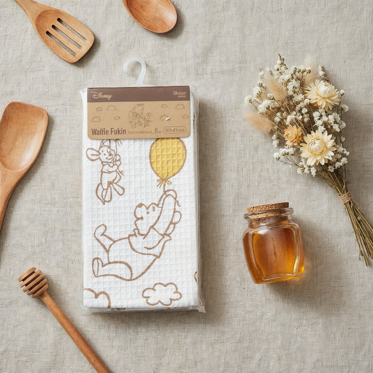 Waffelstoff Geschirrtuch 3er-Set mit Winnie the Pooh