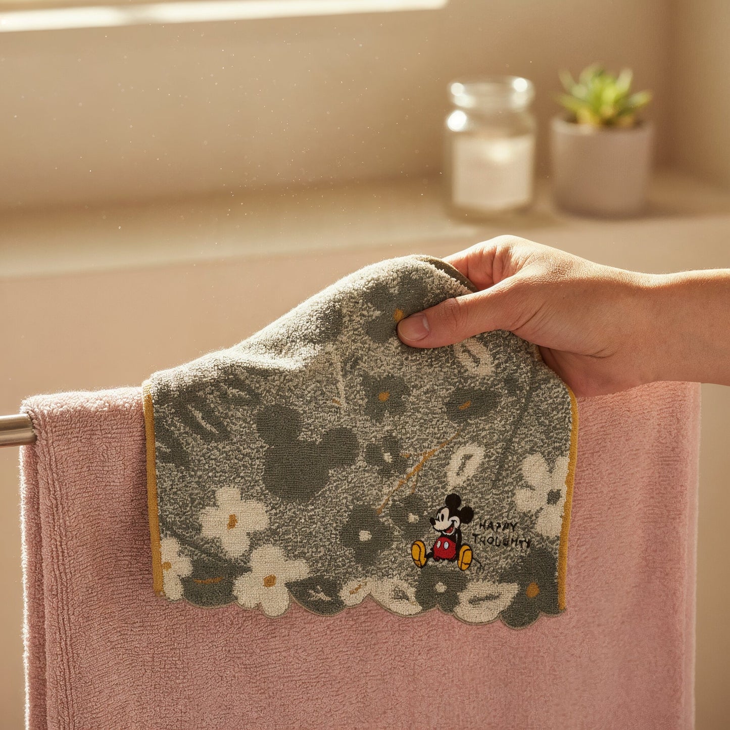 Mickey Mouse Washcloth Natural