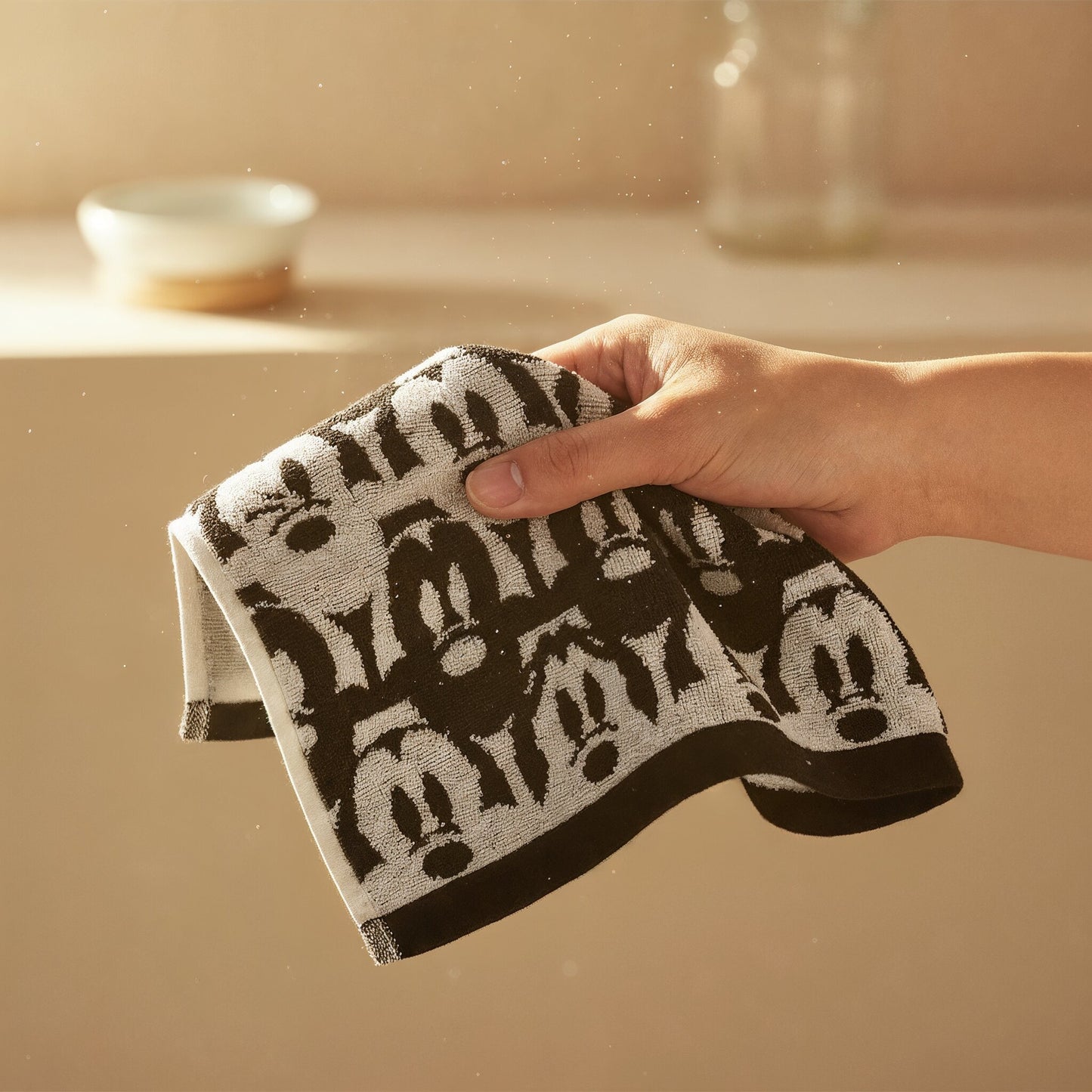 Mickey Mouse Washcloth Line Face