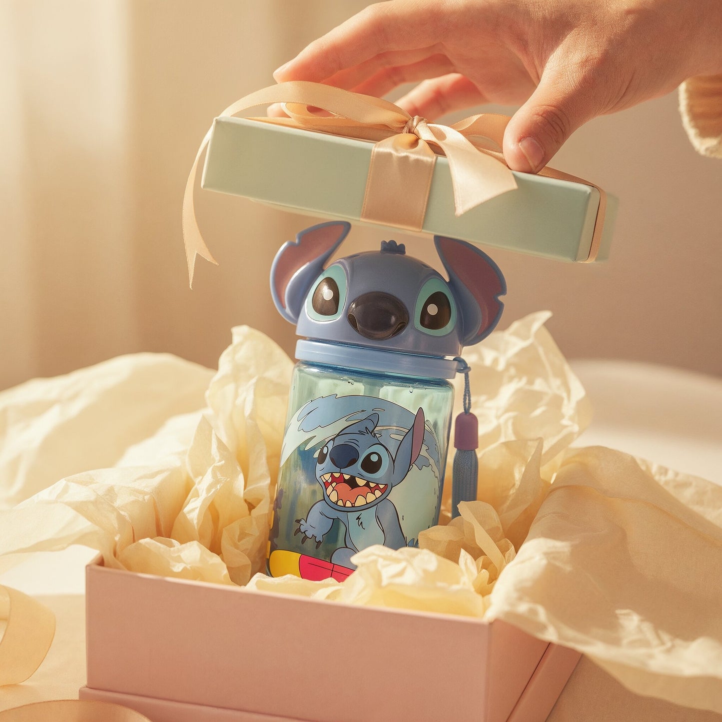 Stitch Wasserflasche mit Schiebeverschluss