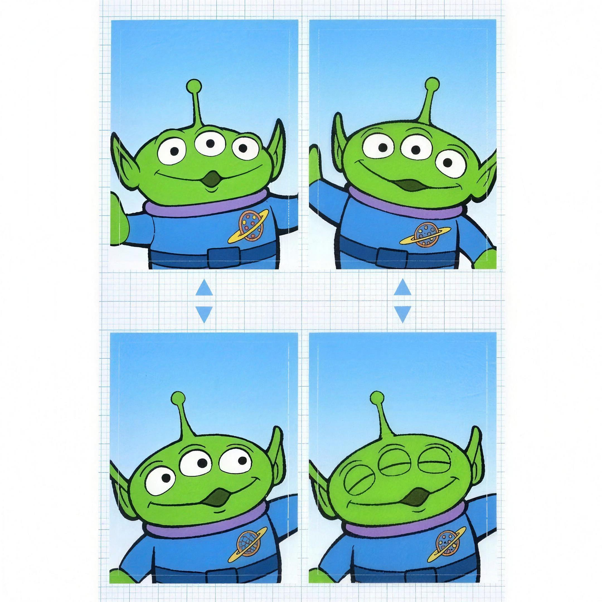 Little Green Men/Alien Fotoaufkleber Japan Disney Store