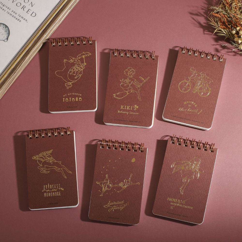 Das wandelnde Schloss - Mini-Ring-Notizbuch mit Folienstempel Studio Ghibli