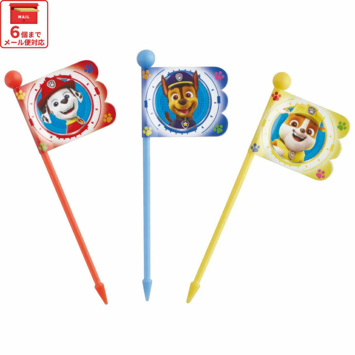 Paw Patrol Lunch-Picks 9er-Set mit Fähnchen, 7 cm – Produktbild