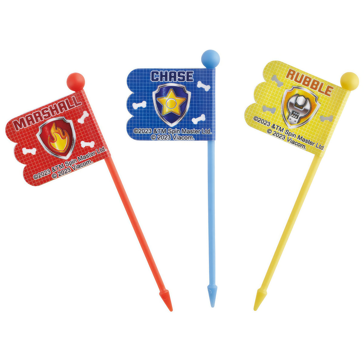 Paw Patrol Lunch-Picks 9er-Set mit Fähnchen, 7 cm – Produktbild