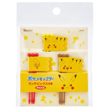 Pikachu Face Lunch-Picks 9er-Set, 7 cm – Produktbild