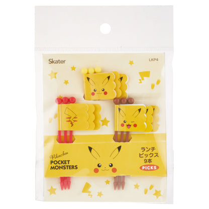 Pikachu Lunch-Picks 9er-Set mit Fähnchen, 7 cm – Produktbild
